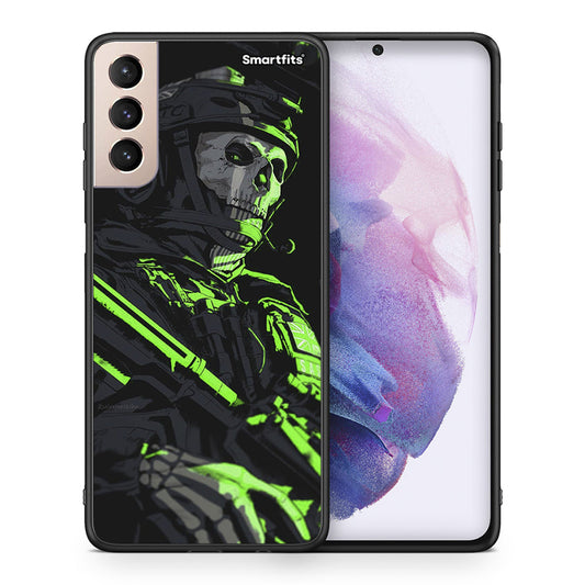 Θήκη Αγίου Βαλεντίνου Samsung S21+ Green Soldier από τη Smartfits με σχέδιο στο πίσω μέρος και μαύρο περίβλημα | Samsung S21+ Green Soldier case with colorful back and black bezels