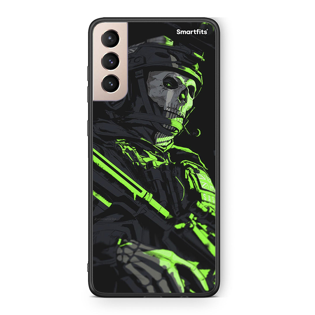 Samsung S21+ Green Soldier Θήκη Αγίου Βαλεντίνου από τη Smartfits με σχέδιο στο πίσω μέρος και μαύρο περίβλημα | Smartphone case with colorful back and black bezels by Smartfits