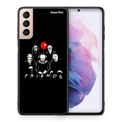 Θήκη Samsung S21+ Halloween Friends από τη Smartfits με σχέδιο στο πίσω μέρος και μαύρο περίβλημα | Samsung S21+ Halloween Friends case with colorful back and black bezels