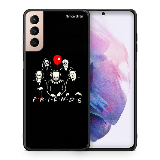 Θήκη Samsung S21+ Halloween Friends από τη Smartfits με σχέδιο στο πίσω μέρος και μαύρο περίβλημα | Samsung S21+ Halloween Friends case with colorful back and black bezels