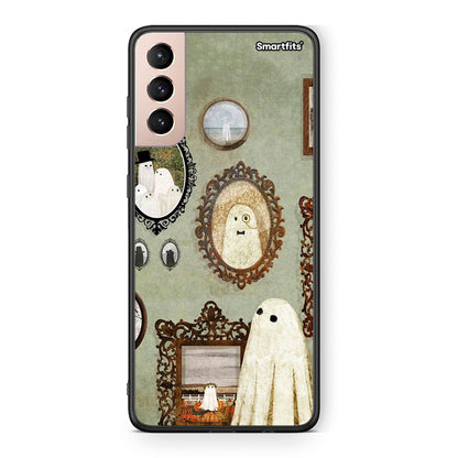 Samsung S21+ Halloween Ghost Season Θήκη από τη Smartfits με σχέδιο στο πίσω μέρος και μαύρο περίβλημα | Smartphone case with colorful back and black bezels by Smartfits