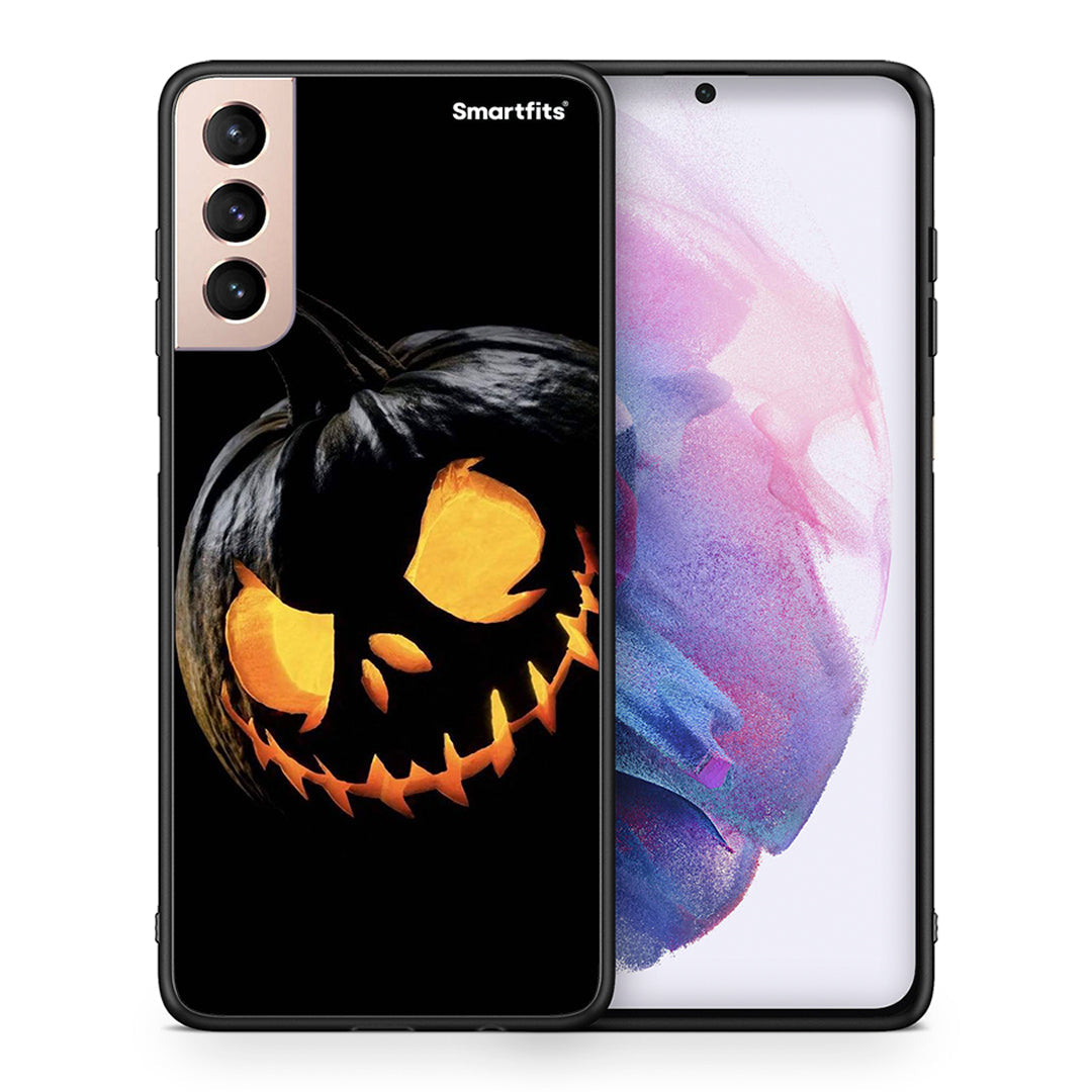 Θήκη Samsung S21+ Halloween Scary Pumpkin από τη Smartfits με σχέδιο στο πίσω μέρος και μαύρο περίβλημα | Samsung S21+ Halloween Scary Pumpkin case with colorful back and black bezels