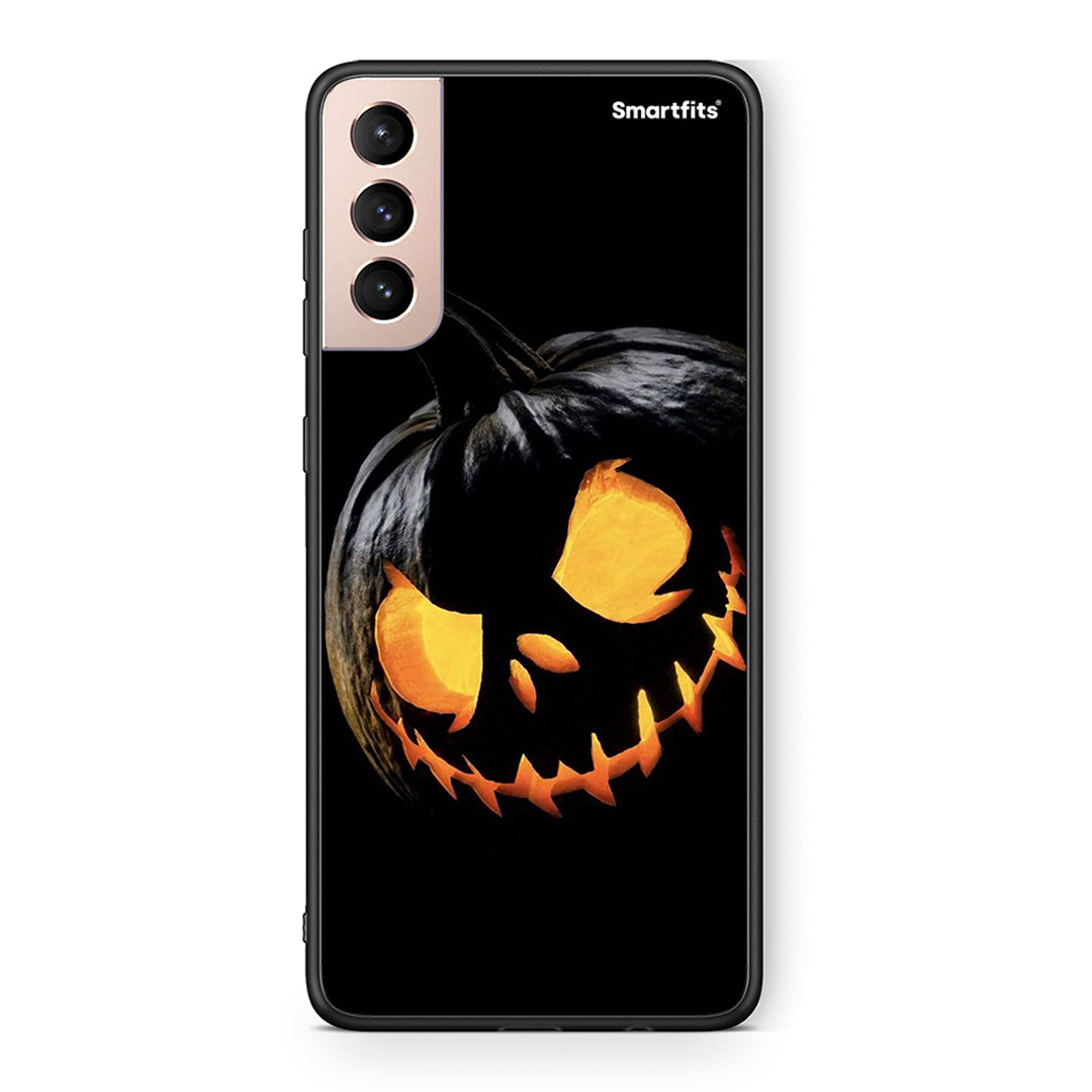 Samsung S21+ Halloween Scary Pumpkin Θήκη από τη Smartfits με σχέδιο στο πίσω μέρος και μαύρο περίβλημα | Smartphone case with colorful back and black bezels by Smartfits
