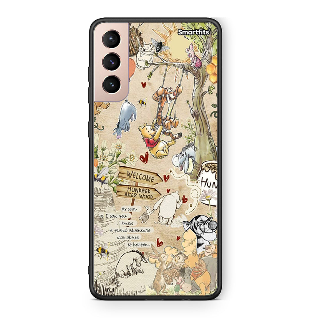 Samsung S21+ Happy Friends θήκη από τη Smartfits με σχέδιο στο πίσω μέρος και μαύρο περίβλημα | Smartphone case with colorful back and black bezels by Smartfits