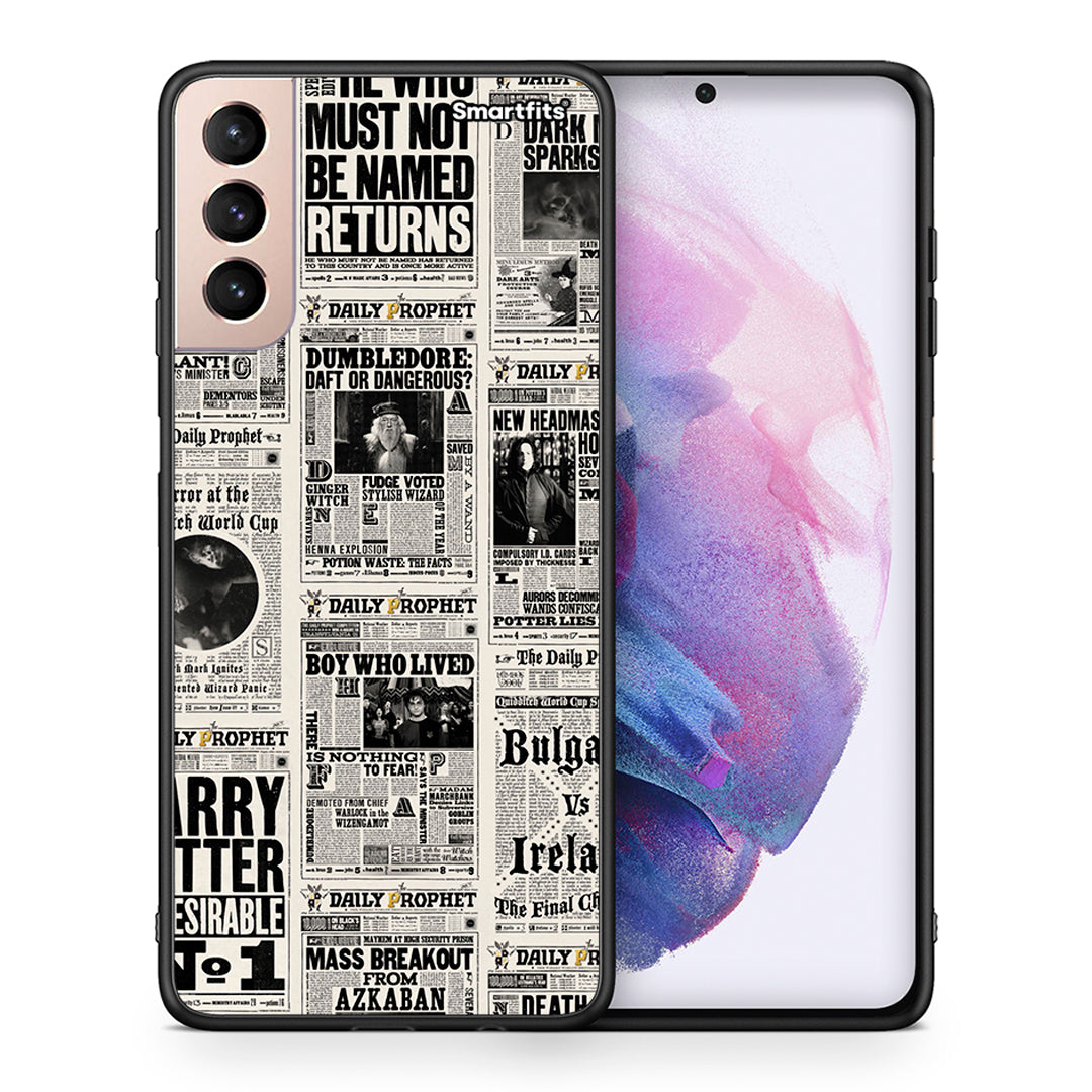 Θήκη Samsung S21+ Harry Paper από τη Smartfits με σχέδιο στο πίσω μέρος και μαύρο περίβλημα | Samsung S21+ Harry Paper case with colorful back and black bezels