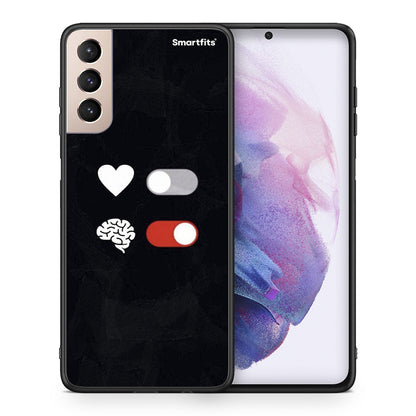 Θήκη Αγίου Βαλεντίνου Samsung S21+ Heart Vs Brain από τη Smartfits με σχέδιο στο πίσω μέρος και μαύρο περίβλημα | Samsung S21+ Heart Vs Brain case with colorful back and black bezels