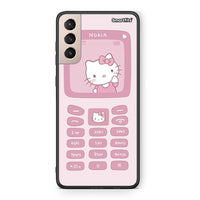 Thumbnail for Samsung S21+ Hello Kitten Θήκη Αγίου Βαλεντίνου από τη Smartfits με σχέδιο στο πίσω μέρος και μαύρο περίβλημα | Smartphone case with colorful back and black bezels by Smartfits