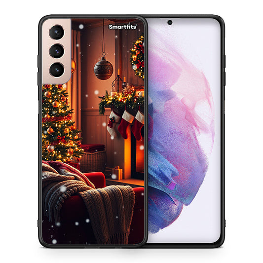 Θήκη Samsung S21+ Home For Christmas από τη Smartfits με σχέδιο στο πίσω μέρος και μαύρο περίβλημα | Samsung S21+ Home For Christmas case with colorful back and black bezels
