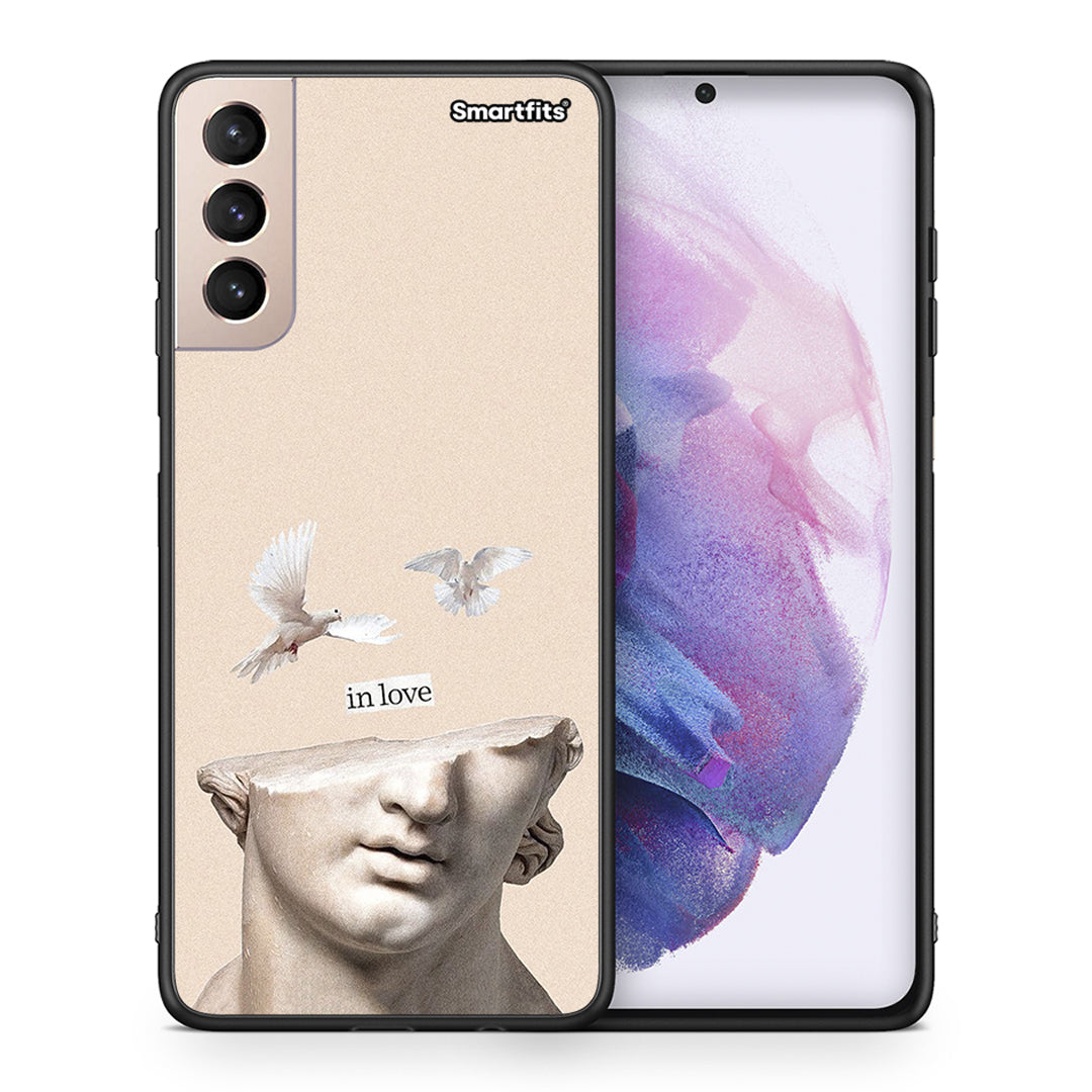 Θήκη Samsung S21+ In Love από τη Smartfits με σχέδιο στο πίσω μέρος και μαύρο περίβλημα | Samsung S21+ In Love case with colorful back and black bezels