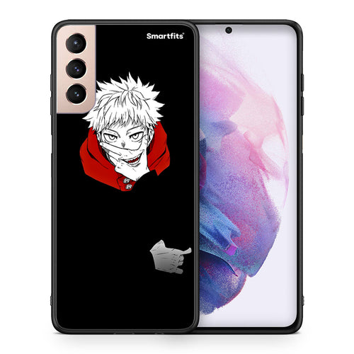 Θήκη Samsung S21+ Itadori Anime από τη Smartfits με σχέδιο στο πίσω μέρος και μαύρο περίβλημα | Samsung S21+ Itadori Anime case with colorful back and black bezels
