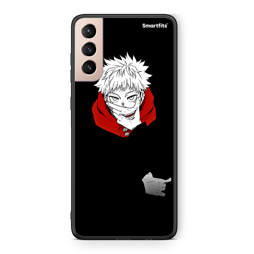 Samsung S21+ Itadori Anime θήκη από τη Smartfits με σχέδιο στο πίσω μέρος και μαύρο περίβλημα | Smartphone case with colorful back and black bezels by Smartfits