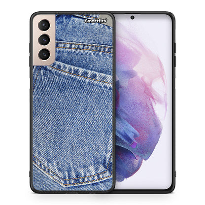 Θήκη Samsung S21+ Jeans Pocket από τη Smartfits με σχέδιο στο πίσω μέρος και μαύρο περίβλημα | Samsung S21+ Jeans Pocket case with colorful back and black bezels