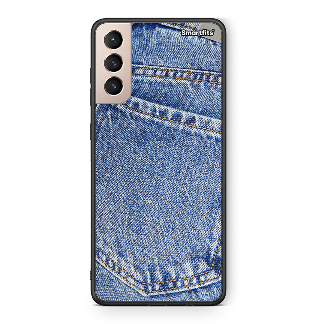 Samsung S21+ Jeans Pocket θήκη από τη Smartfits με σχέδιο στο πίσω μέρος και μαύρο περίβλημα | Smartphone case with colorful back and black bezels by Smartfits