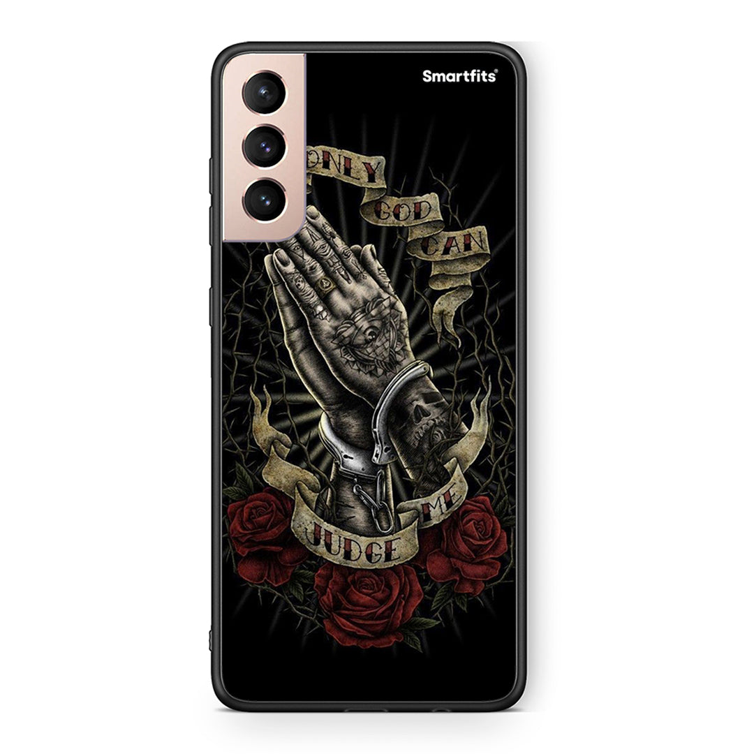 Samsung S21+ Judge By God θήκη από τη Smartfits με σχέδιο στο πίσω μέρος και μαύρο περίβλημα | Smartphone case with colorful back and black bezels by Smartfits