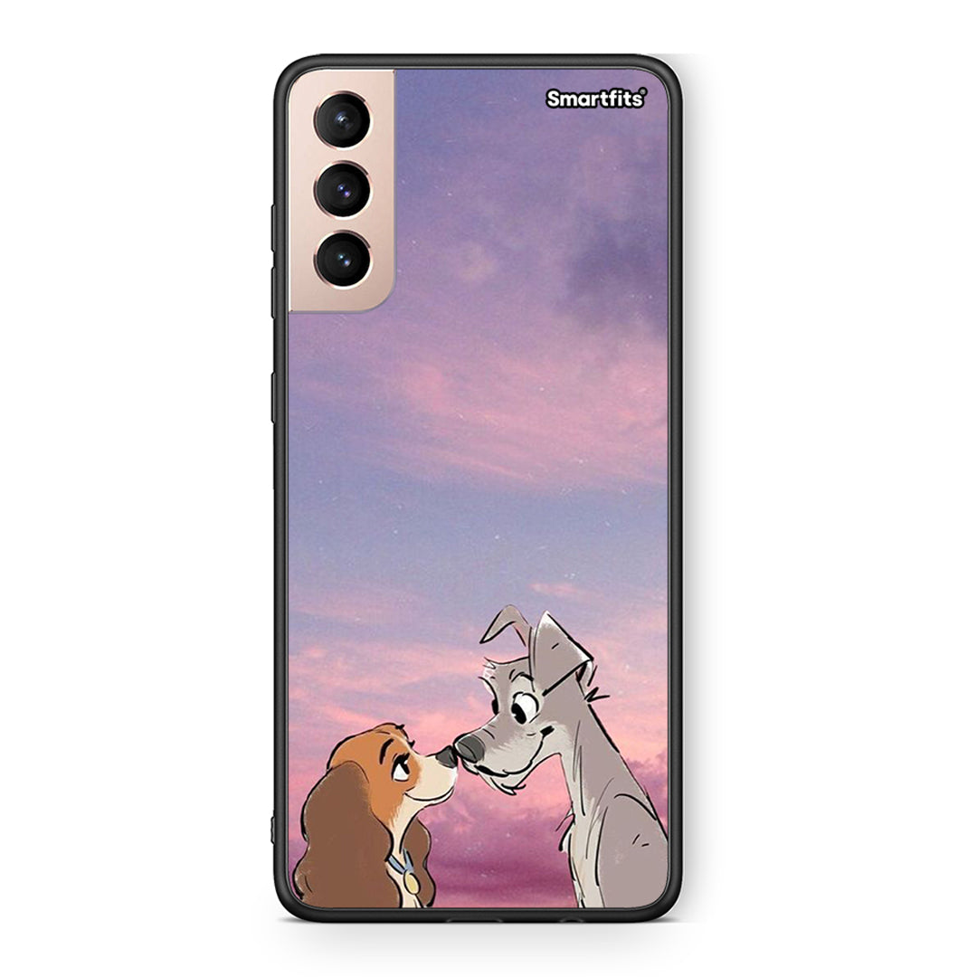 Samsung S21+ Lady And Tramp θήκη από τη Smartfits με σχέδιο στο πίσω μέρος και μαύρο περίβλημα | Smartphone case with colorful back and black bezels by Smartfits