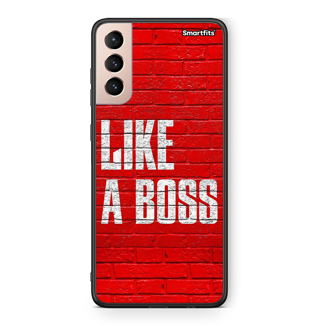 Samsung S21+ Like A Boss θήκη από τη Smartfits με σχέδιο στο πίσω μέρος και μαύρο περίβλημα | Smartphone case with colorful back and black bezels by Smartfits