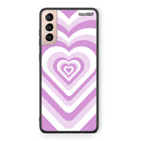 Thumbnail for Samsung S21+ Lilac Hearts θήκη από τη Smartfits με σχέδιο στο πίσω μέρος και μαύρο περίβλημα | Smartphone case with colorful back and black bezels by Smartfits