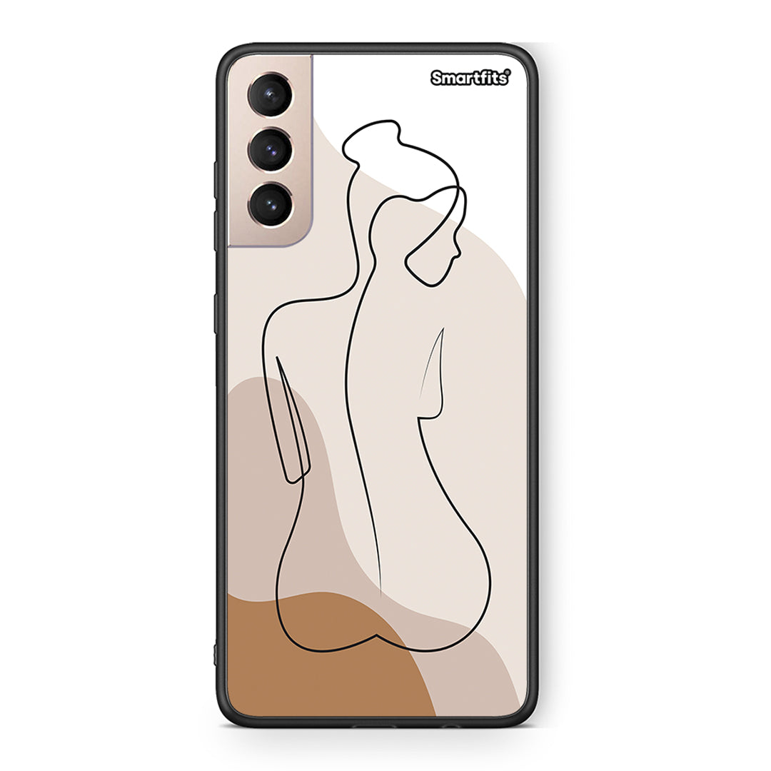 Samsung S21+ LineArt Woman θήκη από τη Smartfits με σχέδιο στο πίσω μέρος και μαύρο περίβλημα | Smartphone case with colorful back and black bezels by Smartfits