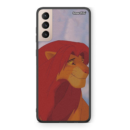 Samsung S21+ Lion Love 1 Θήκη Αγίου Βαλεντίνου από τη Smartfits με σχέδιο στο πίσω μέρος και μαύρο περίβλημα | Smartphone case with colorful back and black bezels by Smartfits