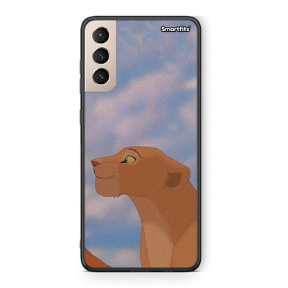Samsung S21+ Lion Love 2 Θήκη Αγίου Βαλεντίνου από τη Smartfits με σχέδιο στο πίσω μέρος και μαύρο περίβλημα | Smartphone case with colorful back and black bezels by Smartfits