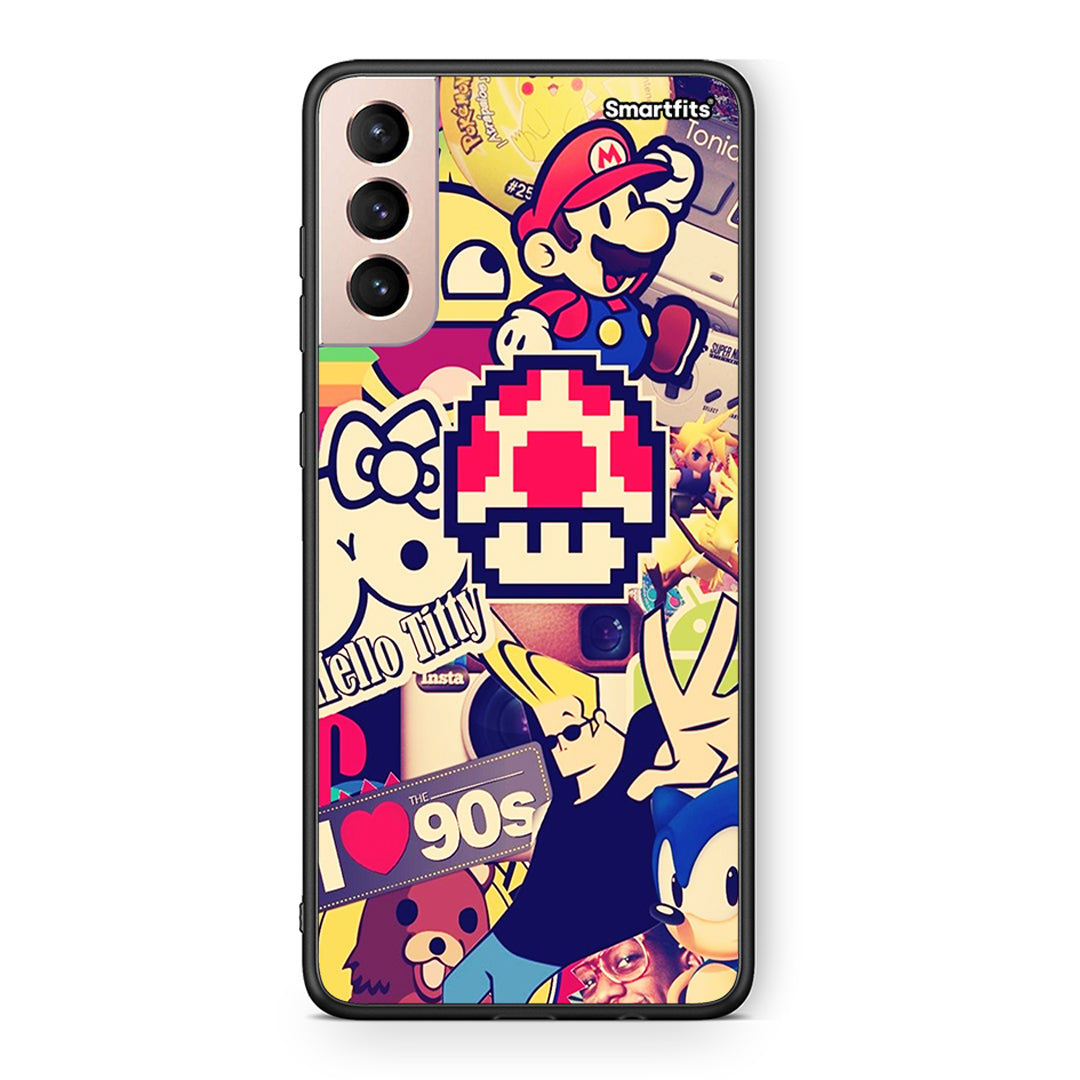 Samsung S21+ Love The 90s θήκη από τη Smartfits με σχέδιο στο πίσω μέρος και μαύρο περίβλημα | Smartphone case with colorful back and black bezels by Smartfits