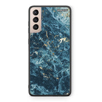 Thumbnail for Samsung S21+ Marble Blue θήκη από τη Smartfits με σχέδιο στο πίσω μέρος και μαύρο περίβλημα | Smartphone case with colorful back and black bezels by Smartfits
