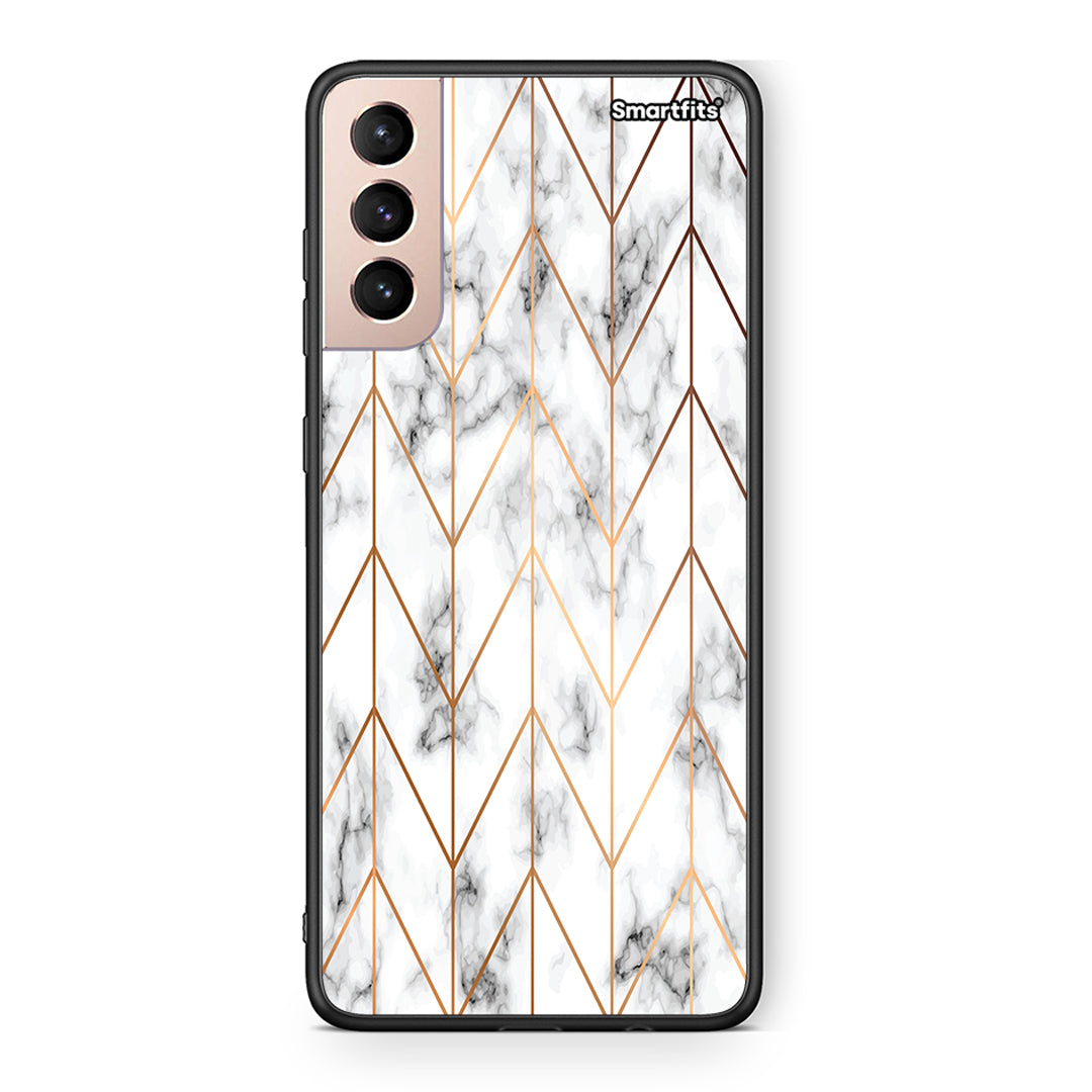 44 - Samsung S21+ Gold Geometric Marble case, cover, bumper