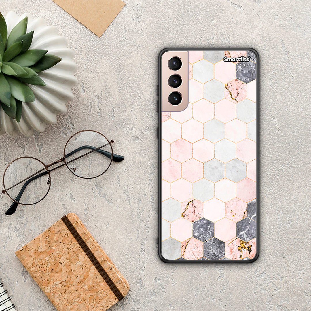 Marble Hexagon Pink - Samsung Galaxy S21+ θήκη