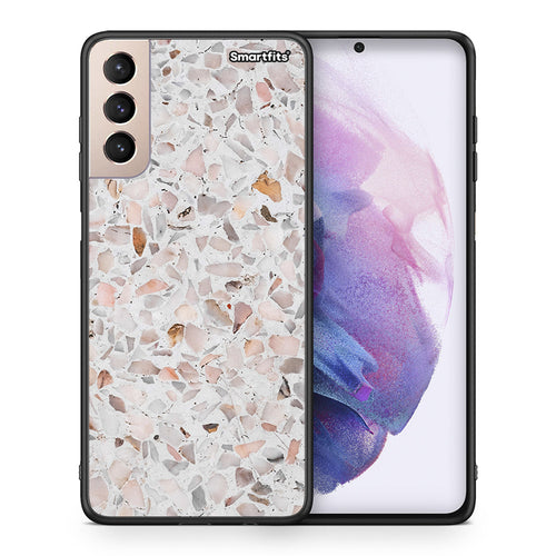 Θήκη Samsung S21+ Marble Terrazzo από τη Smartfits με σχέδιο στο πίσω μέρος και μαύρο περίβλημα | Samsung S21+ Marble Terrazzo case with colorful back and black bezels