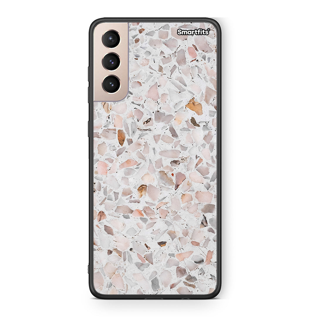 Samsung S21+ Marble Terrazzo θήκη από τη Smartfits με σχέδιο στο πίσω μέρος και μαύρο περίβλημα | Smartphone case with colorful back and black bezels by Smartfits