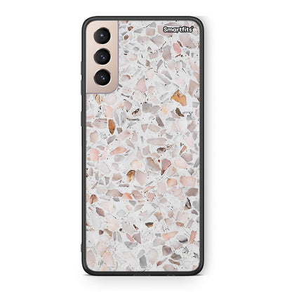 Samsung S21+ Marble Terrazzo θήκη από τη Smartfits με σχέδιο στο πίσω μέρος και μαύρο περίβλημα | Smartphone case with colorful back and black bezels by Smartfits