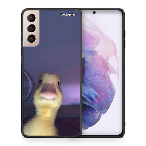 Θήκη Samsung S21+ Meme Duck από τη Smartfits με σχέδιο στο πίσω μέρος και μαύρο περίβλημα | Samsung S21+ Meme Duck case with colorful back and black bezels
