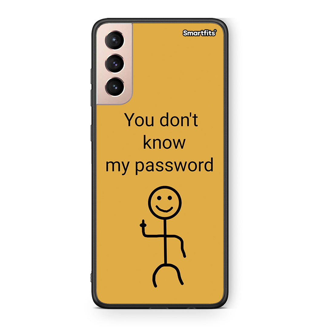 Samsung S21+ My Password Θήκη από τη Smartfits με σχέδιο στο πίσω μέρος και μαύρο περίβλημα | Smartphone case with colorful back and black bezels by Smartfits
