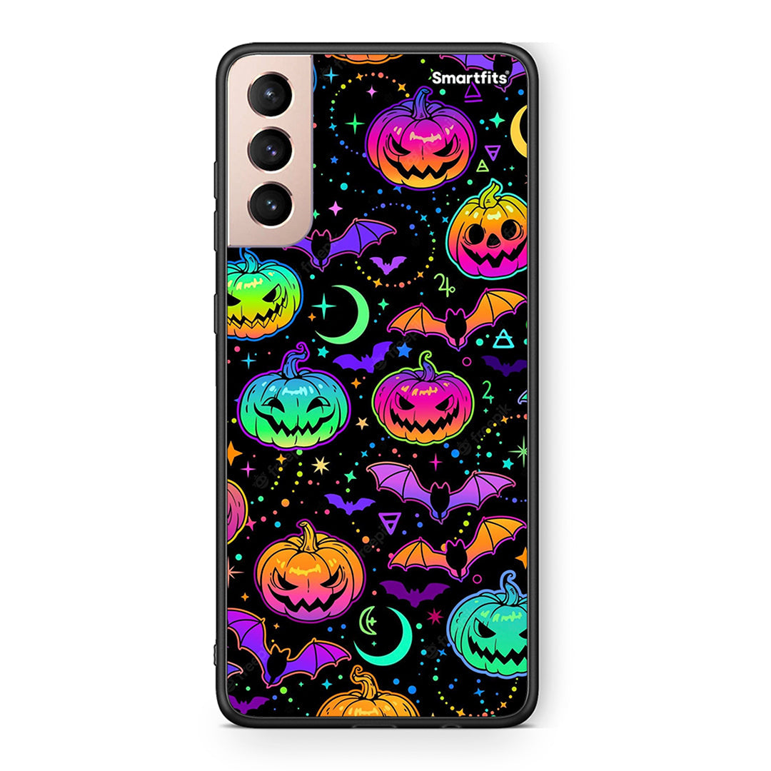 Samsung S21+ Neon Halloween θήκη από τη Smartfits με σχέδιο στο πίσω μέρος και μαύρο περίβλημα | Smartphone case with colorful back and black bezels by Smartfits