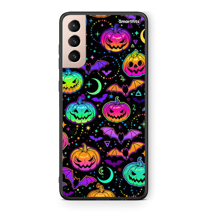 Samsung S21+ Neon Halloween θήκη από τη Smartfits με σχέδιο στο πίσω μέρος και μαύρο περίβλημα | Smartphone case with colorful back and black bezels by Smartfits