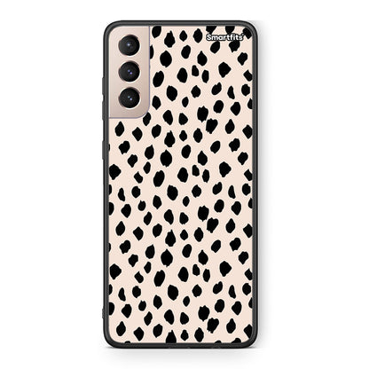 Samsung S21+ New Polka Dots θήκη από τη Smartfits με σχέδιο στο πίσω μέρος και μαύρο περίβλημα | Smartphone case with colorful back and black bezels by Smartfits