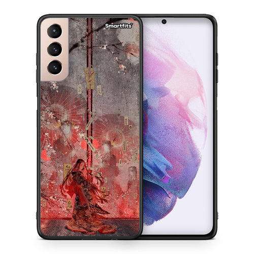 Θήκη Samsung S21+ Nezuko Kamado από τη Smartfits με σχέδιο στο πίσω μέρος και μαύρο περίβλημα | Samsung S21+ Nezuko Kamado case with colorful back and black bezels