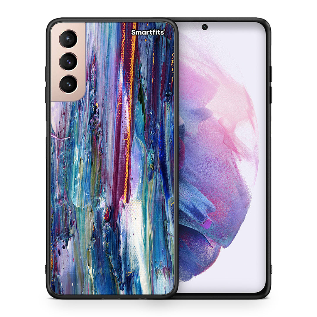 Θήκη Samsung S21+ Winter Paint από τη Smartfits με σχέδιο στο πίσω μέρος και μαύρο περίβλημα | Samsung S21+ Winter Paint case with colorful back and black bezels