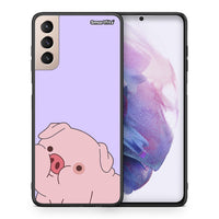 Thumbnail for Θήκη Αγίου Βαλεντίνου Samsung S21+ Pig Love 2 από τη Smartfits με σχέδιο στο πίσω μέρος και μαύρο περίβλημα | Samsung S21+ Pig Love 2 case with colorful back and black bezels