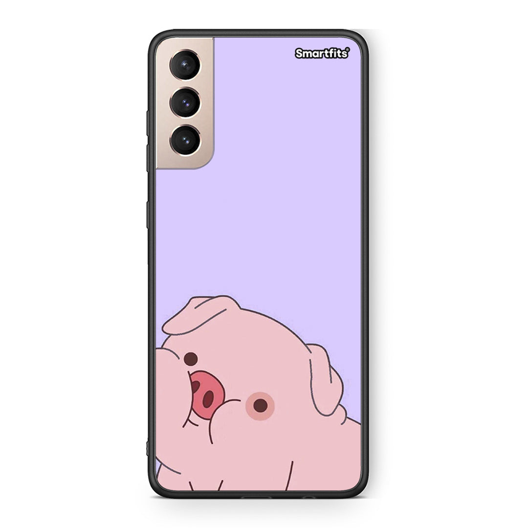 Samsung S21+ Pig Love 2 Θήκη Αγίου Βαλεντίνου από τη Smartfits με σχέδιο στο πίσω μέρος και μαύρο περίβλημα | Smartphone case with colorful back and black bezels by Smartfits