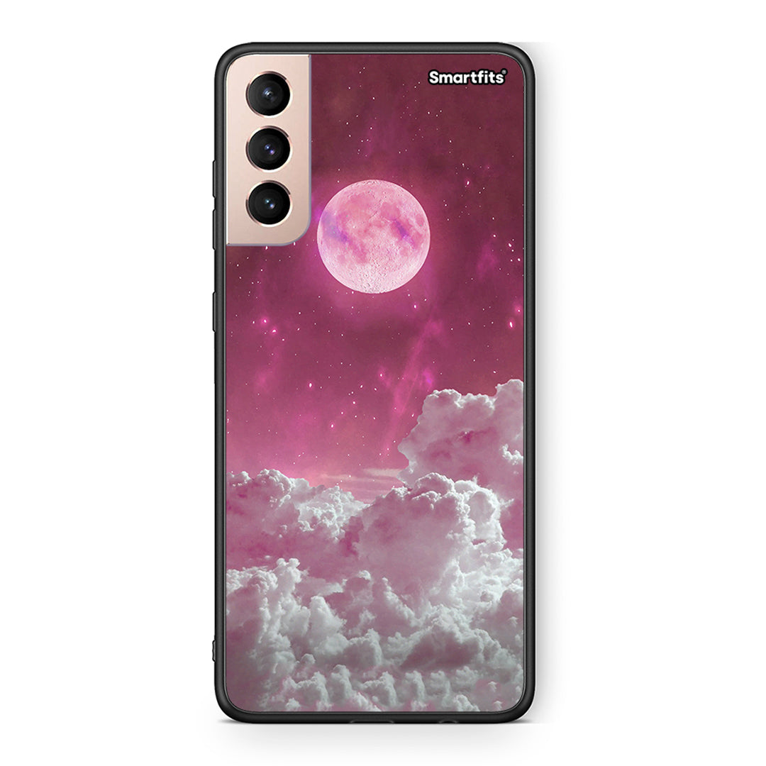 Samsung S21+ Pink Moon Θήκη από τη Smartfits με σχέδιο στο πίσω μέρος και μαύρο περίβλημα | Smartphone case with colorful back and black bezels by Smartfits