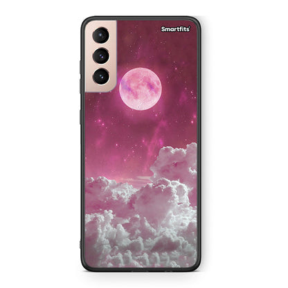 Samsung S21+ Pink Moon Θήκη από τη Smartfits με σχέδιο στο πίσω μέρος και μαύρο περίβλημα | Smartphone case with colorful back and black bezels by Smartfits