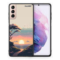 Thumbnail for Θήκη Samsung S21+ Pixel Sunset από τη Smartfits με σχέδιο στο πίσω μέρος και μαύρο περίβλημα | Samsung S21+ Pixel Sunset case with colorful back and black bezels