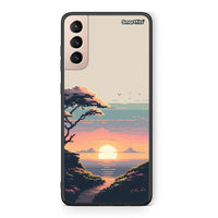 Thumbnail for Samsung S21+ Pixel Sunset Θήκη από τη Smartfits με σχέδιο στο πίσω μέρος και μαύρο περίβλημα | Smartphone case with colorful back and black bezels by Smartfits