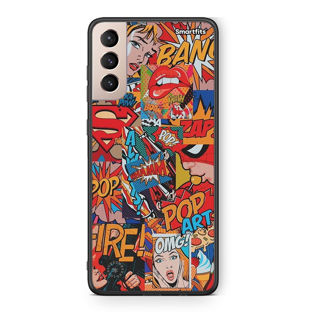 Samsung S21+ PopArt OMG θήκη από τη Smartfits με σχέδιο στο πίσω μέρος και μαύρο περίβλημα | Smartphone case with colorful back and black bezels by Smartfits