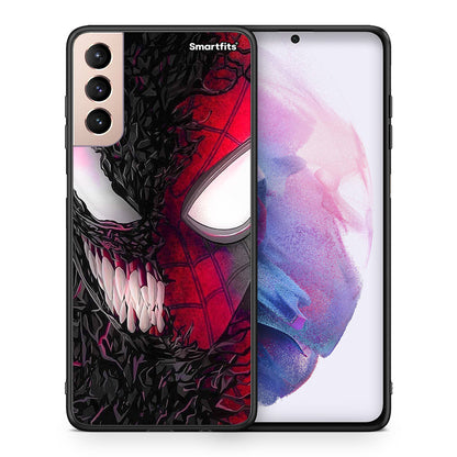 Θήκη Samsung S21+ SpiderVenom PopArt από τη Smartfits με σχέδιο στο πίσω μέρος και μαύρο περίβλημα | Samsung S21+ SpiderVenom PopArt case with colorful back and black bezels