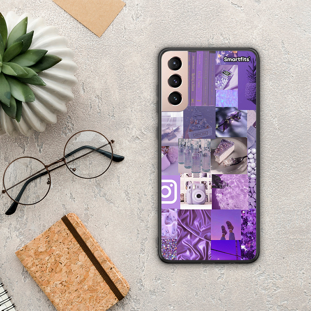 Purple Aesthetic Collage - Samsung Galaxy S21+ θήκη
