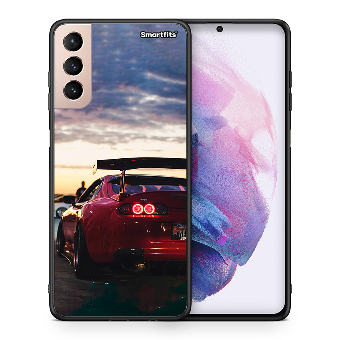 Θήκη Samsung S21+ Racing Supra από τη Smartfits με σχέδιο στο πίσω μέρος και μαύρο περίβλημα | Samsung S21+ Racing Supra case with colorful back and black bezels