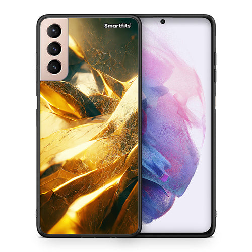 Θήκη Samsung S21+ Real Gold από τη Smartfits με σχέδιο στο πίσω μέρος και μαύρο περίβλημα | Samsung S21+ Real Gold case with colorful back and black bezels