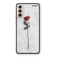 Thumbnail for Samsung S21+ Red Rose θήκη από τη Smartfits με σχέδιο στο πίσω μέρος και μαύρο περίβλημα | Smartphone case with colorful back and black bezels by Smartfits